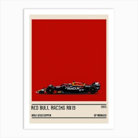Red Bull Rb19 Honda Rbpt Oracle F1 Winner Gp Monaco 2023 Max Verstappen Art Print