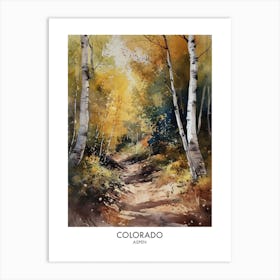 Aspen Colorado 1 Watercolor Travel Poster Art Print