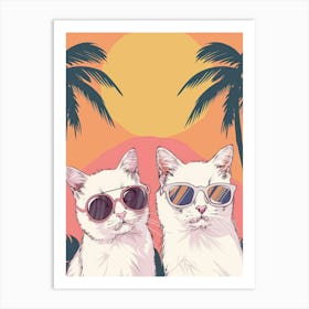 Two Cats In Sunglasses 1 Art Print