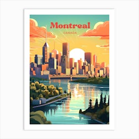 Montreal Canada Sunset Travel Art Art Print