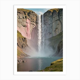 Waterfall In Iceland Art Print