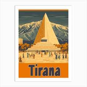 Aihrgdesign A Retro Travel Poster For Tirana Art Print