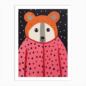 Pink Polka Dot Red Panda 4 Art Print