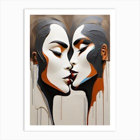 Kissing Women 1 Art Print