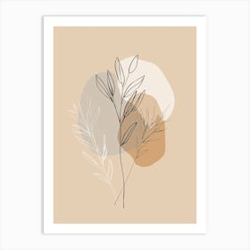 Cardiff Botanical Garden Boho Line Art Art Print