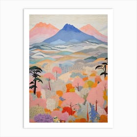 Mount Fuji Japan 3 Colourful Mountain Illustration Art Print