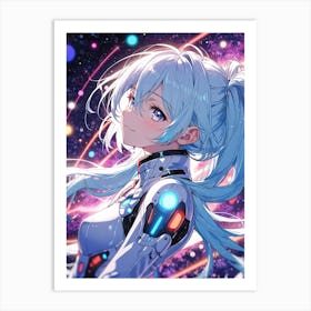 Anime Girl In Space 3 Art Print