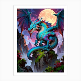 Dragon On A Rock 1 Art Print