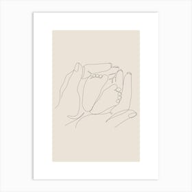 Baby'S Feet Monoline Asthetic Mnimalist Drawing Art Print