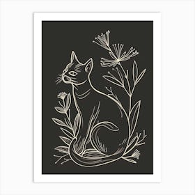 Sokoke Cat Minimalist Illustration 3 Art Print