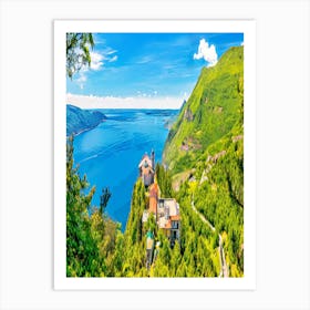 Madonna Di Montecastello Hermitage Above Lago Di Garda Art Print