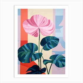 Cyclamen 4 Hilma Af Klint Inspired Pastel Flower Painting Art Print
