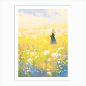 Girl In A Field Art Print