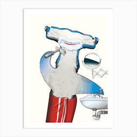 Sea Life Hammerhead Shark Shaving Art Print