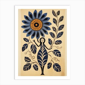 Woman With A Flower Art Print