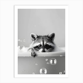 Raccoon In The Bath Art Print