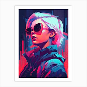 Girl In Sunglasses Art Print