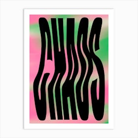 Chaos Pink And Green Gradient Graphic Art Art Print