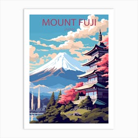 Mount Fuji Japan travel poster Art Print