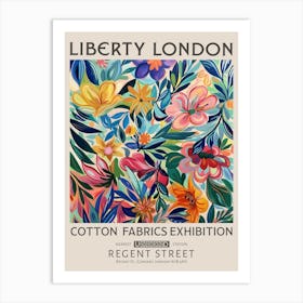 Liberty London Print William Morris Textiles Matisse Style Flowers Art Print