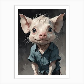 Lucky The Adorable Little Pig Art Print