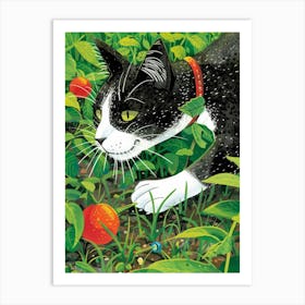 Cat In The Garden 20 Art Print