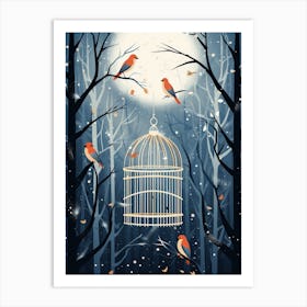 Bird Cage Winter 2 Art Print