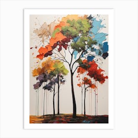 Colorful Trees Art Print