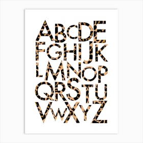 Leopard Print Alphabet Letters Art Print