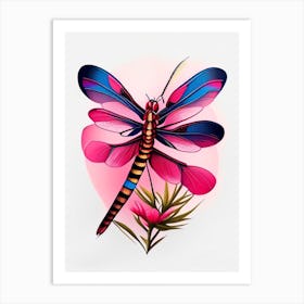 Roseate Skimmer Dragonfly Tattoo 3 Art Print