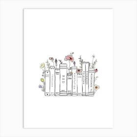 Books And Flowers taylor swift album titles 1 Art Print