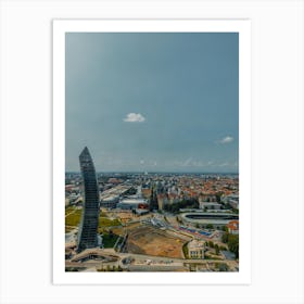 Cityscape of Milan drone vertical photography Art Print