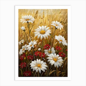 Daisies In The Field Art Print