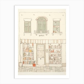 Malaga The Book Nook Pastel Colours 4 Art Print