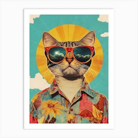 Vintage Retro Poster Cool Cat 14 Art Print