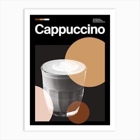 Mid Century Dark Cappuccino Coffee Art Print