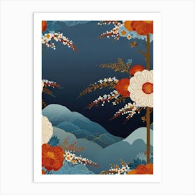 Japanese Flowers Art Print