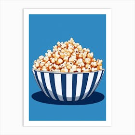 Popcorn Blue Background Art Print