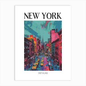 East Village New York Colourful Silkscreen Illustration 3 Poster Art Print