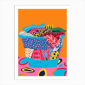 Basket Of Colors Art Print