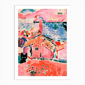 View Of Collioure With A Cat, Matisse  Inspired  Art Print