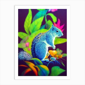 Colorful Squirrel Art Print