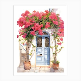 Rhodes, Greece   Mediterranean Doors Watercolour Painting 2 Art Print