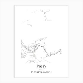 Passy,France Minimalist Map Art Print