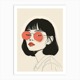 Asian Girl With Sunglasses 2 Art Print