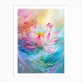 lotus flower swirling colors of light 8 Art Print