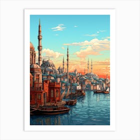Istanbul Pixel Art 4 Art Print
