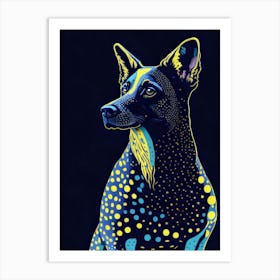 Dog portrait in dots Art Print