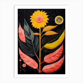 Sunflower 2 Hilma Af Klint Inspired Flower Illustration Art Print