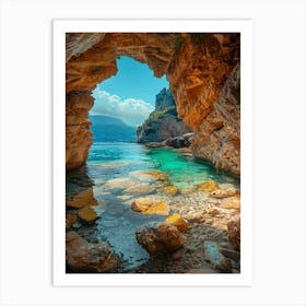 Cave On The Beach Art Print